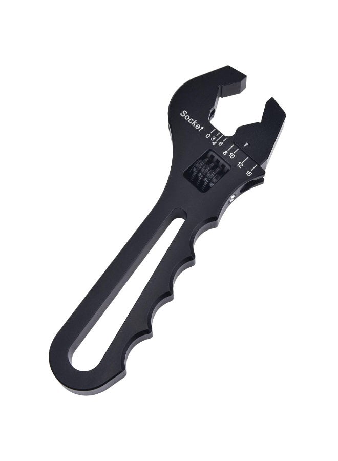 Adjustable Wrench Spanner 3AN-16AN Black Aluminum Alloy - Image 1