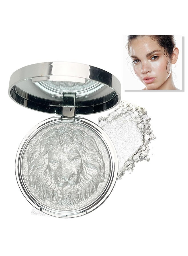 KAPEINE High Gloss Powder, Highlighter Makeup Palette, High Glossy Face Makeup Palette Pearl Shimmer Single Glitter Eyeshadow White Sparkling Finish Highlighter Powder Smooth Baked Lasting Shining Makeup Kit-01 - Image 1
