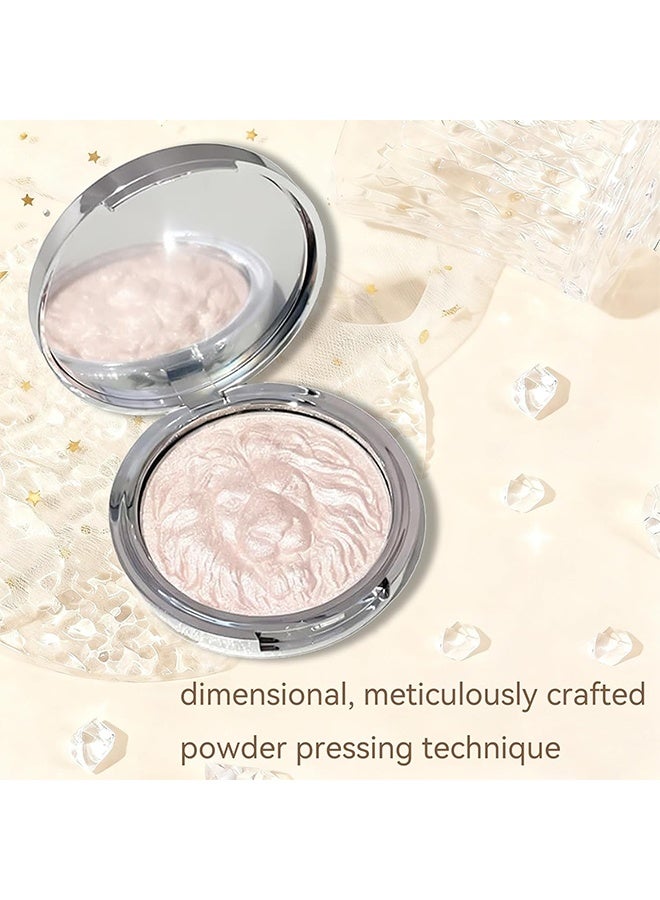 KAPEINE High Gloss Powder, Highlighter Makeup Palette, High Glossy Face Makeup Palette Pearl Shimmer Single Glitter Eyeshadow White Sparkling Finish Highlighter Powder Smooth Baked Lasting Shining Makeup Kit-01 - Image 3
