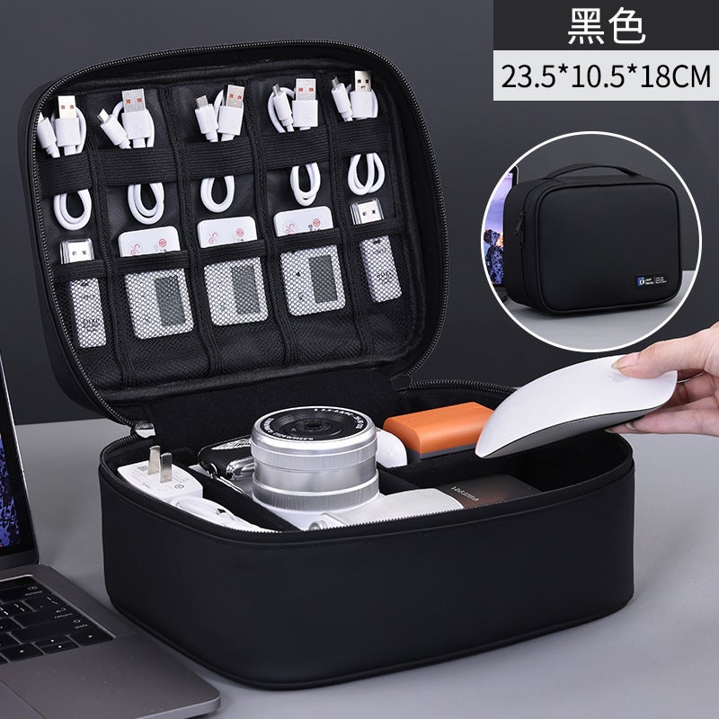 Waterproof Double-Layer Large Capacity Cable Organizer Pouch for Electronics - Image 1