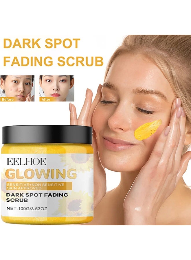 إيلهو منظف بحبيبات للتخلص من البقع الداكنة للوجه، مبيض للبشرة ومضاد للشيخوخة، مرطب للبقع الداكنة، حب الشباب، ضرر الشمس، توحيد لون الجلد 100 جرام - Image 1