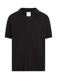 CALVIN KLEIN Knitted Slub Texture Polo Short Sleeve Jumper  - Image 5