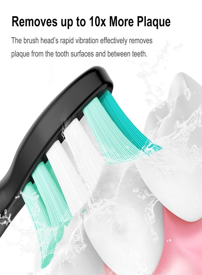 SuitShine Replacement Toothbrush Heads Compatible with Philips Sonicare and More Click-on Handles 10 Pack Black - Image 3