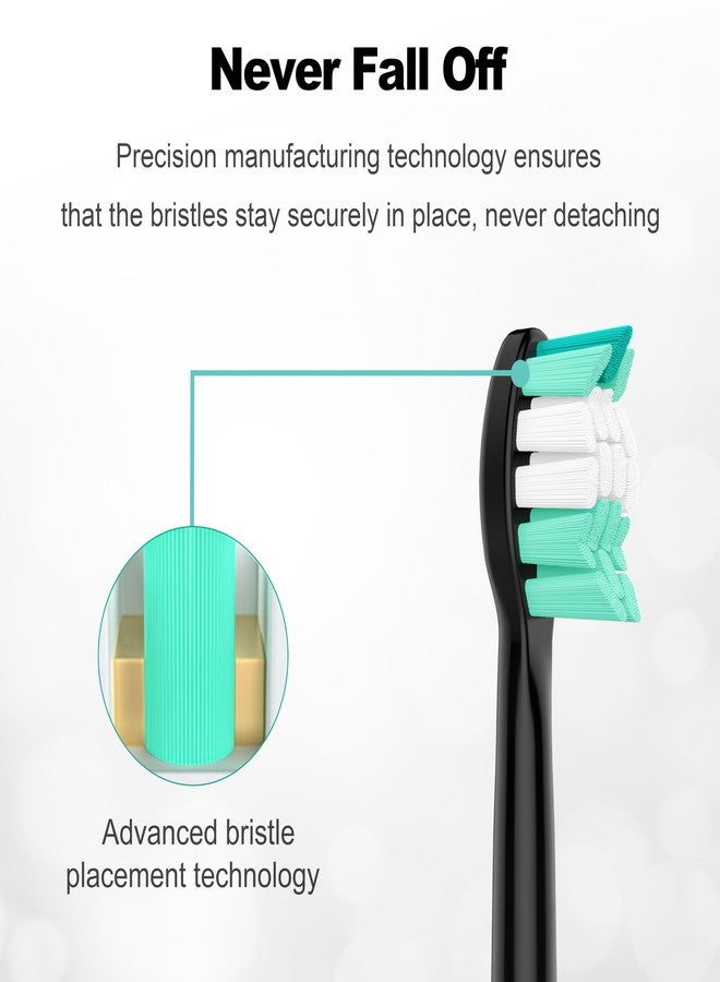 SuitShine Replacement Toothbrush Heads Compatible with Philips Sonicare and More Click-on Handles 10 Pack Black - Image 4