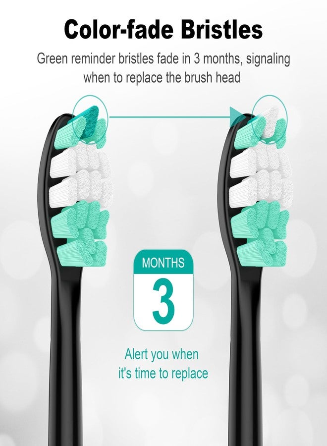 SuitShine Replacement Toothbrush Heads Compatible with Philips Sonicare and More Click-on Handles 10 Pack Black - Image 5