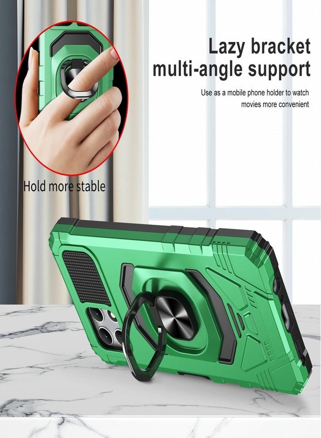 TJ's TJS Compatible for T-Mobile Revvl 7 5G Case, with Tempered Glass Screen Protector, Metal Ring Magnetic Support Kickstand Heavy Duty Drop Protection Cover Phone Case (Green) - Image 5