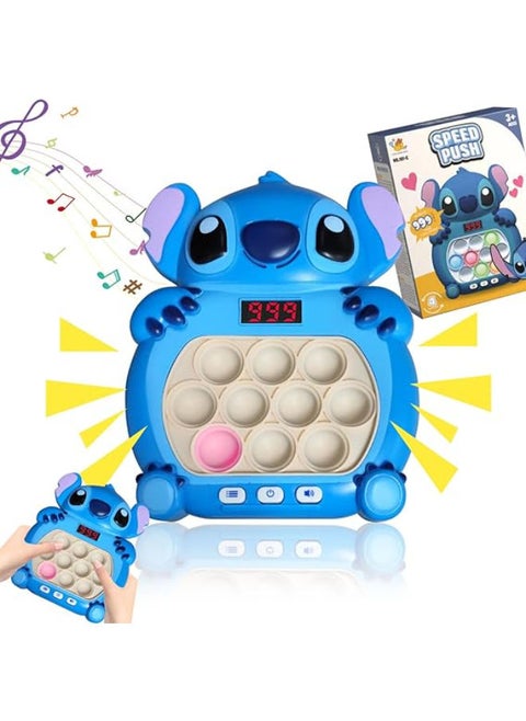 Puzzle Pop It Game,Stitch  Pop It Fidget Toy, Puzzle Game Machine, Pop It Electronic Game, Quick Push Pop Game Console for Children and Adults for Stress Relief