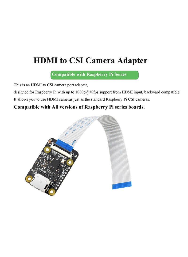 Waveshare HDMI to CSI Camera Adapter, Support from HDMI Input up to 1080p 30fps, Compatible with Raspberry Pi 4 Model B/3B+/3B/2B/3A+/Pi Zero/Zero W/WH/Pi Zero 2W, Raspberry Pi CSI Cameras  - Image 2