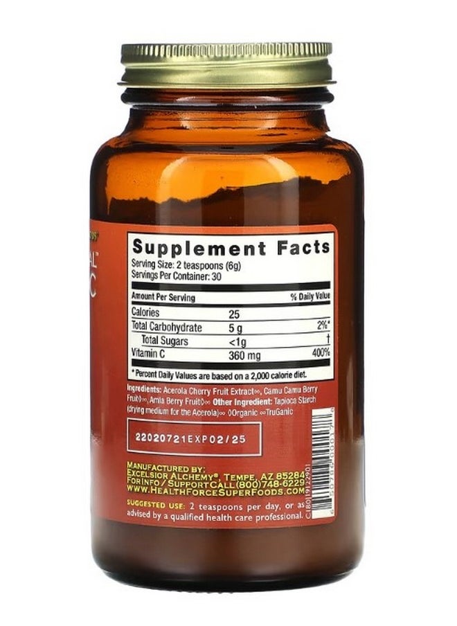 HEALTHFORCE SUPERFOODS Truly Natural Vitamin C 6.35 oz 180 g  - Image 2