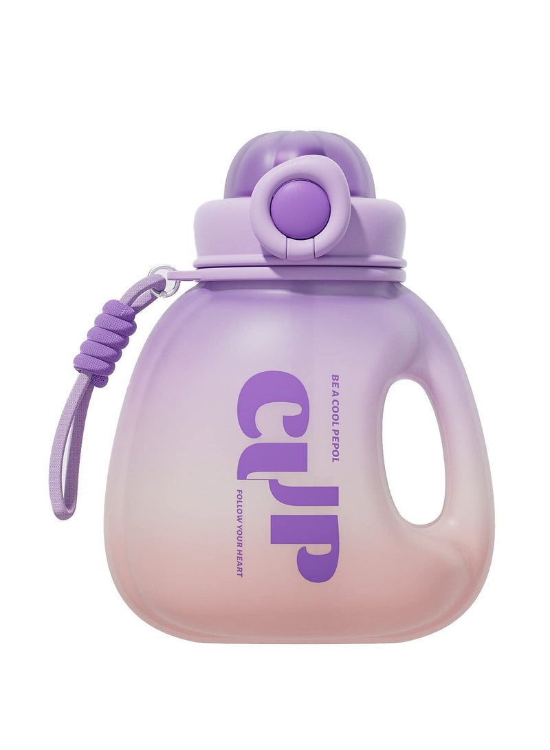 NIBEMINENT Water Jug with Carry Handle & Removable Straw, 48oz Flip Top Lid Sports Bottle Locking Reusable Plastic Large for Fitness Gym Outdoor (BPA Free) - Image 1