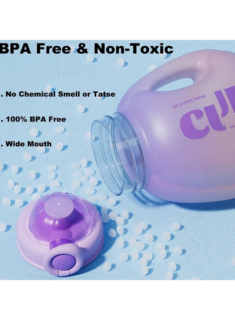 NIBEMINENT Water Jug with Carry Handle & Removable Straw, 48oz Flip Top Lid Sports Bottle Locking Reusable Plastic Large for Fitness Gym Outdoor (BPA Free) - Image 4