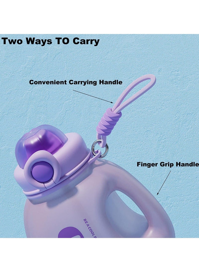 NIBEMINENT Water Jug with Carry Handle & Removable Straw, 48oz Flip Top Lid Sports Bottle Locking Reusable Plastic Large for Fitness Gym Outdoor (BPA Free) - Image 3