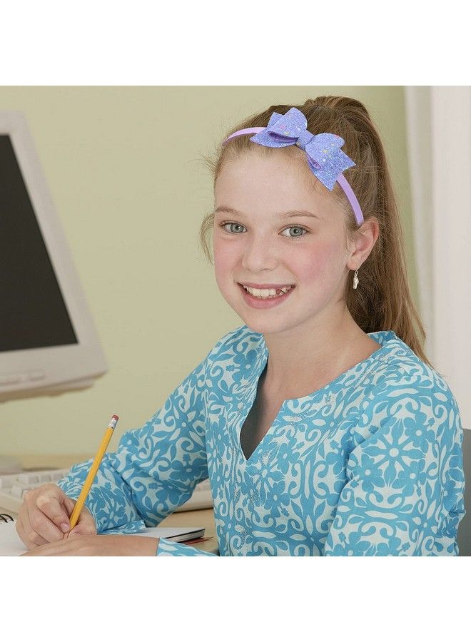 XIMA Bows Headbands For Girlskids Headbands 3.5 Inch Sequin Glitter Hairband With Bow Little Girls Hair Bandspack Of 10 - Image 5