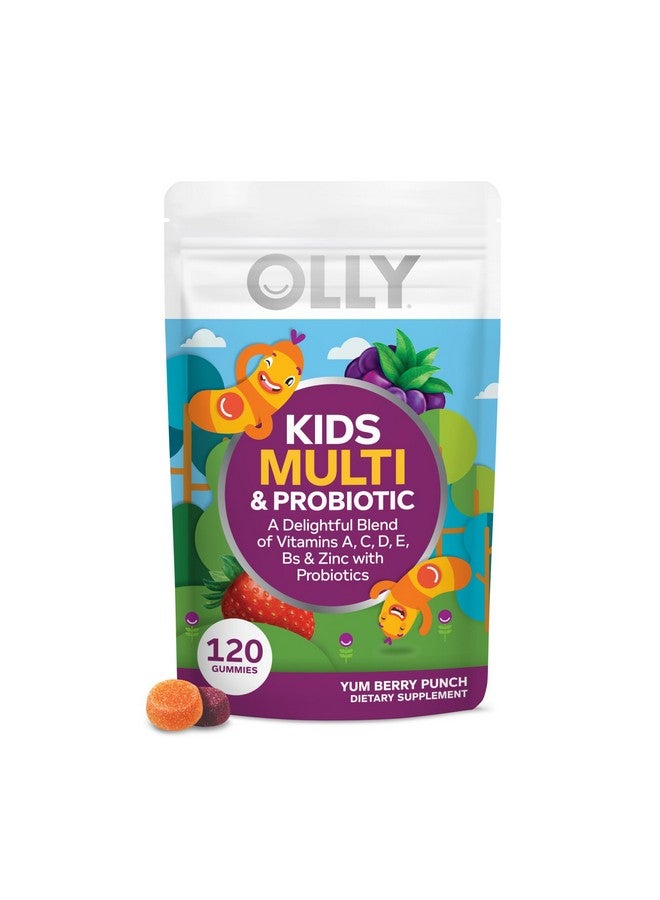 OLLY Kids Multivitamin & Probiotic Gummy, Digestive Support, Vitamins A, D, C, E, B, Zinc, Chewable Supplement, Berry Flavor, 60 day supply - 120 Count - Image 1