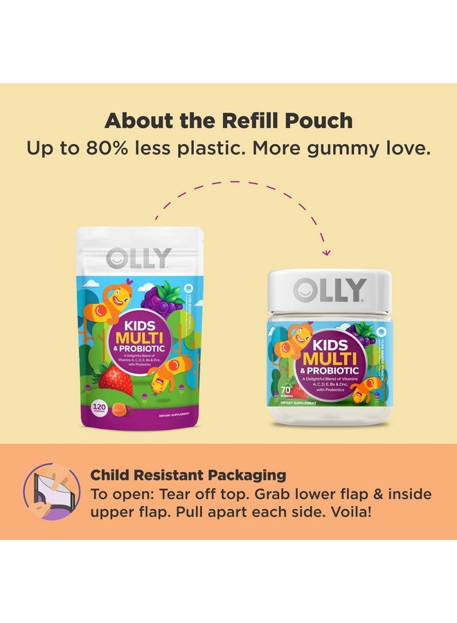 OLLY Kids Multivitamin & Probiotic Gummy, Digestive Support, Vitamins A, D, C, E, B, Zinc, Chewable Supplement, Berry Flavor, 60 day supply - 120 Count - Image 4