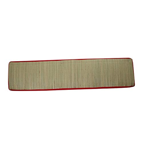 KALA DARSHAN CRAFTS BAZAAR - Foldable Mat with Korai River Grass Chatai 2.5 X 6 Feet 15MM Soft Foam Red Cotton Fabric, Reduced Back Pain Portable - Image 3