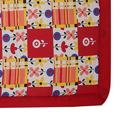 KALA DARSHAN CRAFTS BAZAAR - Foldable Mat with Korai River Grass Chatai 2.5 X 6 Feet 15MM Soft Foam Red Cotton Fabric, Reduced Back Pain Portable - Image 5