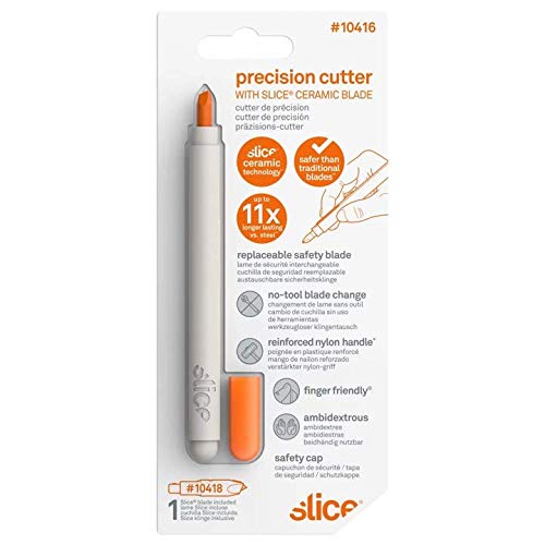 Slice 10416-CS New Precision Cutter 10416, Craft Cutter, Micro-Ceramic Blade Lasts up to 11x Longer Than Metal, Hobby Knife With Precision Blade, Replaceable Blade (12 Pack) - Image 3