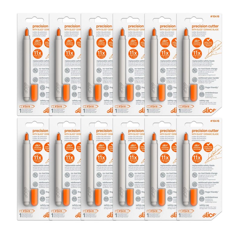 Slice 10416-CS New Precision Cutter 10416, Craft Cutter, Micro-Ceramic Blade Lasts up to 11x Longer Than Metal, Hobby Knife With Precision Blade, Replaceable Blade (12 Pack) - Image 1