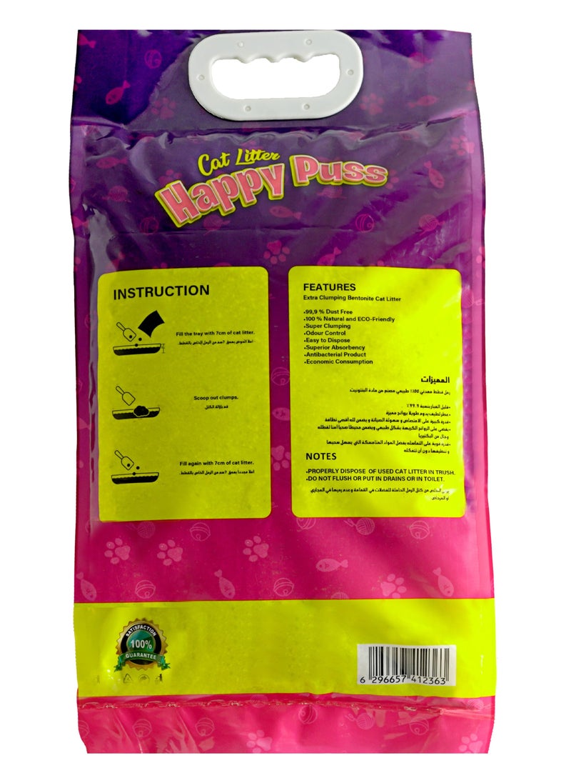 HAPPY PUSS - Happy Puss EXTRA CLUMPING PERFUMED BENTONITE CAT LITTER 10L BLACK COFFEE SCENT - Image 1
