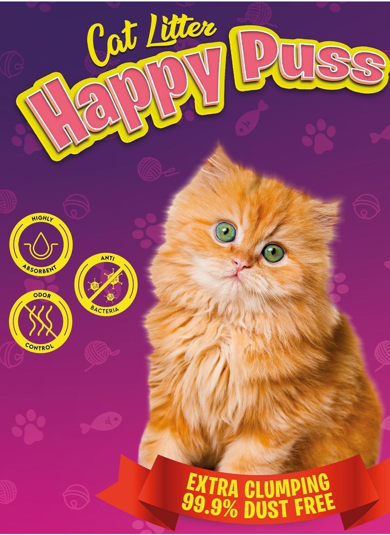 HAPPY PUSS - Happy Puss EXTRA CLUMPING PERFUMED BENTONITE CAT LITTER 10L BLACK COFFEE SCENT - Image 1
