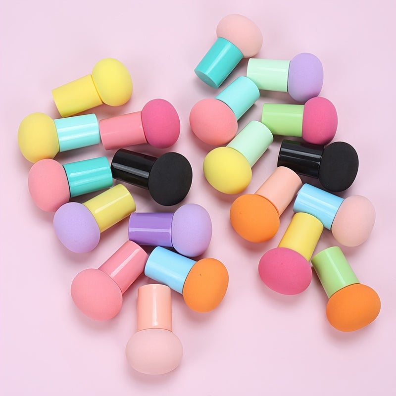 CHERRY DARLING Short Handle Mushroom Makeup Sponge - Latex-Free, Wet & Dry Use, Ideal for Foundation, BB Cream, and Concealer (Assorted  Colors) - Image 3