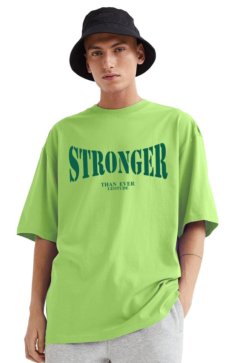 LEOTUDE Men's Oversized Half Sleeve Cottonblend Round Neck T-Shirt (PO3_FS49_Wolf_MSTD_Smile_Shark_P_Black_Multicolor2_XXL) - Image 2