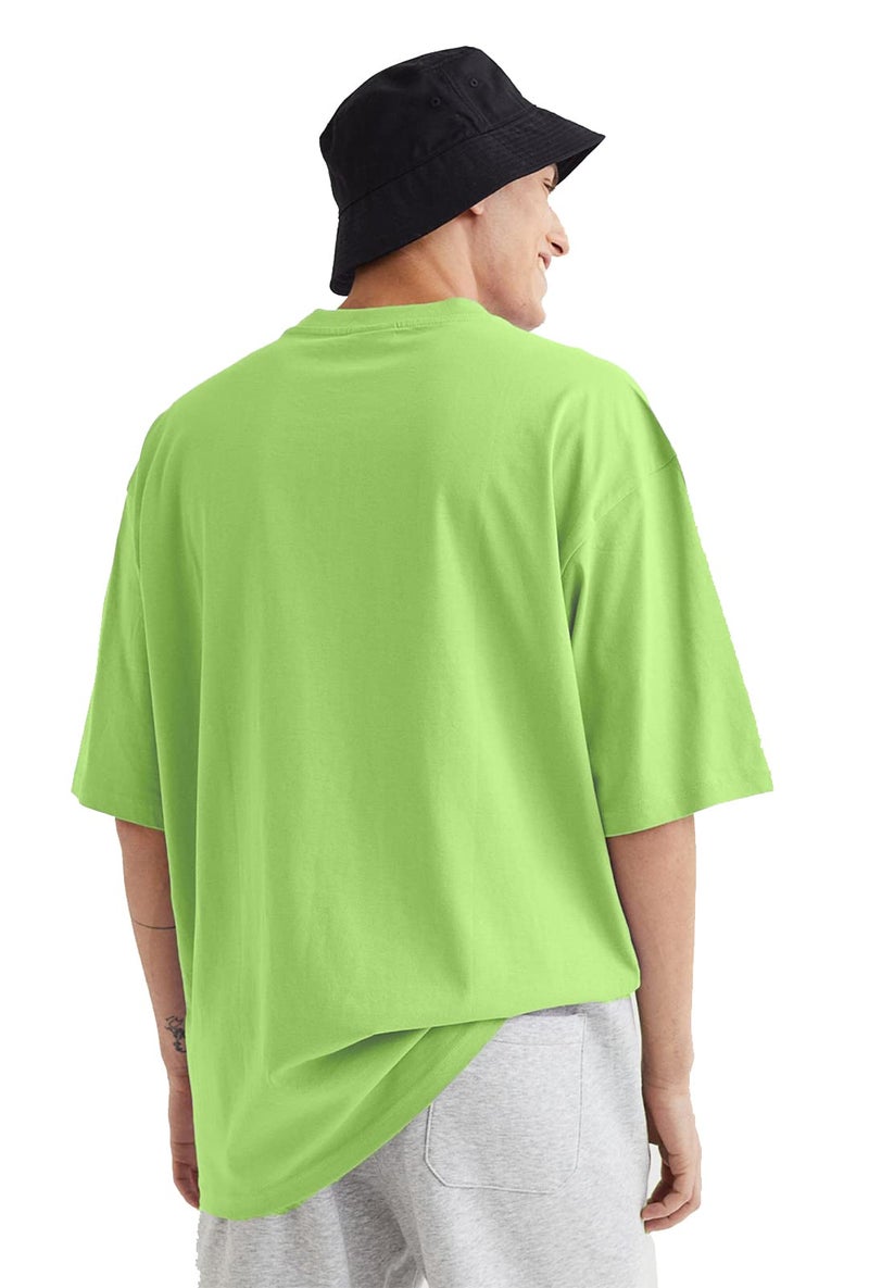 LEOTUDE Men's Oversized Half Sleeve Cottonblend Round Neck T-Shirt (PO3_FS49_Wolf_MSTD_Smile_Shark_P_Black_Multicolor2_XXL) - Image 3