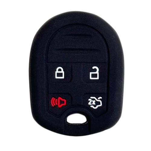 KarLingjun Key Fob Cover for Ford Expedition 4 Buttons Silicone Key Fob Remote Case Fit for Ford Expedition Mustang Taurus 2012 2013 2014 2015丨CWTWB1U793 164-R8067 5912561 164-R8073 OUC6000022 (Black) - Image 1