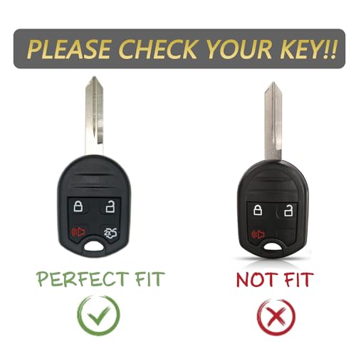 KarLingjun Key Fob Cover for Ford Expedition 4 Buttons Silicone Key Fob Remote Case Fit for Ford Expedition Mustang Taurus 2012 2013 2014 2015丨CWTWB1U793 164-R8067 5912561 164-R8073 OUC6000022 (Black) - Image 2
