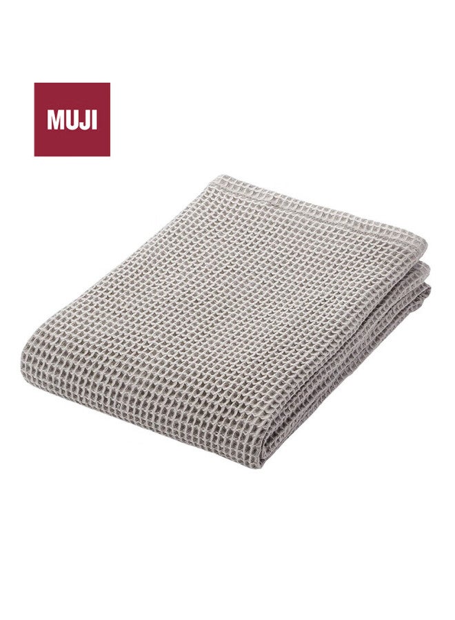 Muji Cotton Honeycomb Bath Towel, Thin, Pure Cotton Soft, Extra Large, Quick-drying, Absorbent, 70×140cm, Charcoal Gray - Image 1