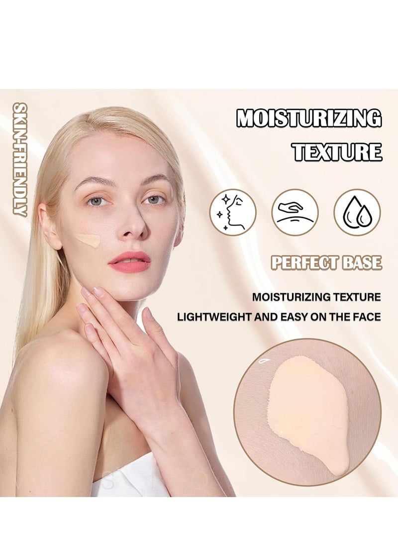 OCHEAL 2PCS Color Changing Foundation Set, Flawless Full Coverage SPF50 PA+++, Includes Brushes & Sponge, Moisturizing Non-Greasy Liquid Foundation for All Skin Types Each 30ml - Image 5