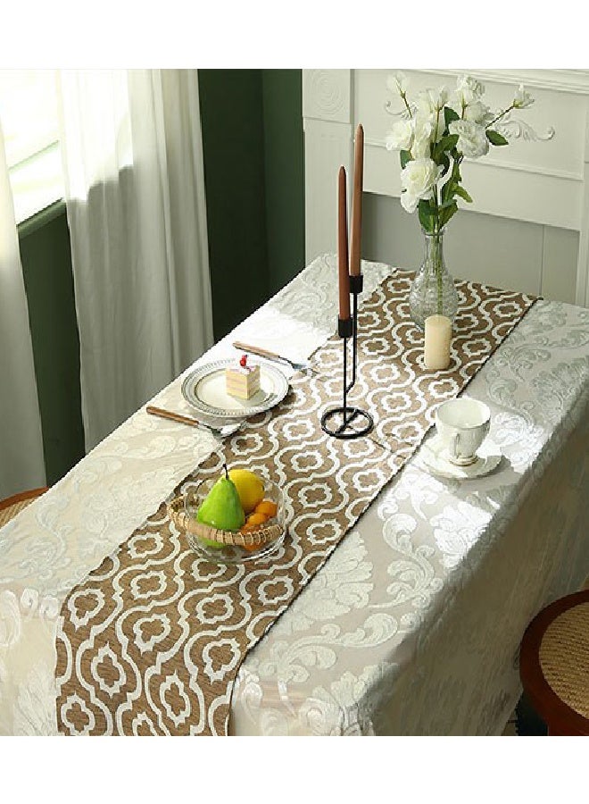Bukela Moroccan Style Linen Table Runner Brown 32 x 180cm - Image 3