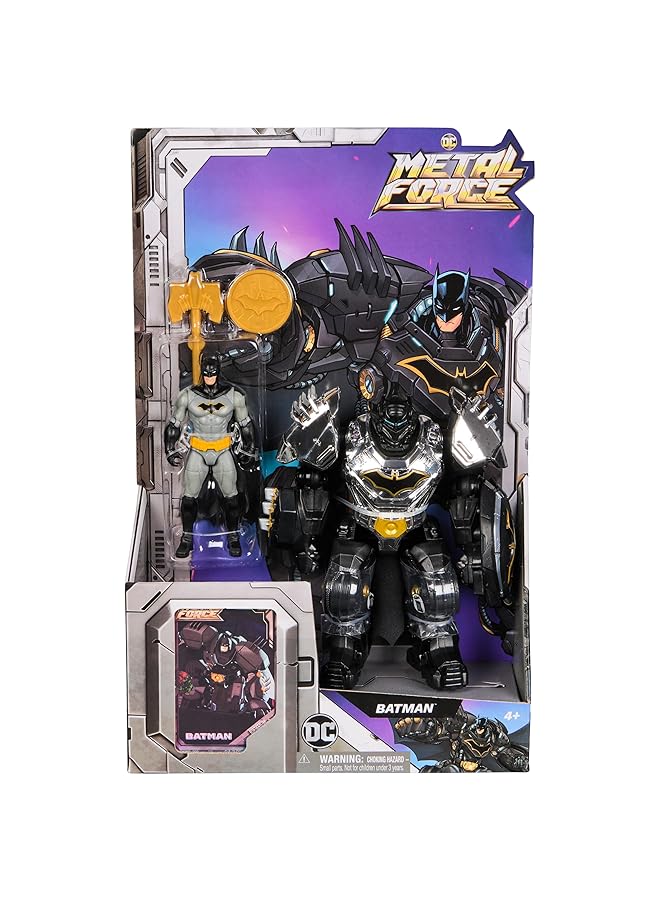DC Comics Metal Force Batman Action Figure 6 Inch With 4 Inch Mini Figure Built In Blaster And Armor Suit Super Hero Kids Toys For Boys And Girls Ages 4 And Up - Image 2
