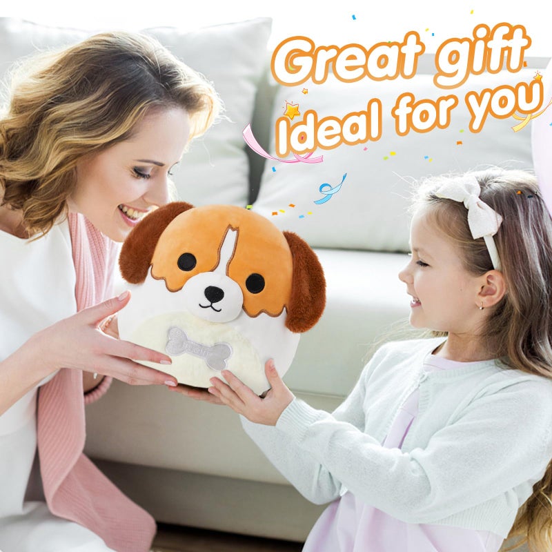 CozyWorld دمى محشوة من كلب البيجل من كوزي وورلد 10 إنش - دمى محشوة أصلية لطيفة وناعمة ومرنة - وسادة كلب للعيد أو هدية عيد ميلاد للأولاد والبنات والأطفال - Image 5