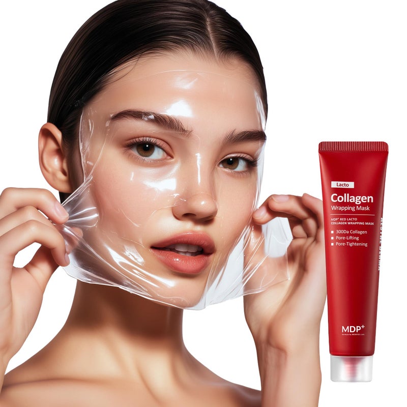 MDP M.D.P MDP+ RED LACTO COLLAGEN WRAPPING MASK, Glowy Skin, Skin Elasticity, Pore Lifting | 2.36fl.oz, 70ml - Image 2