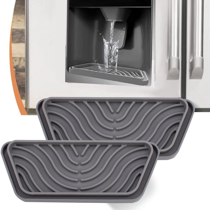 2Pcs Refrigerator Drip Catcher Tray Easy Install Protects Ice Water Dispenser Pan - Image 5