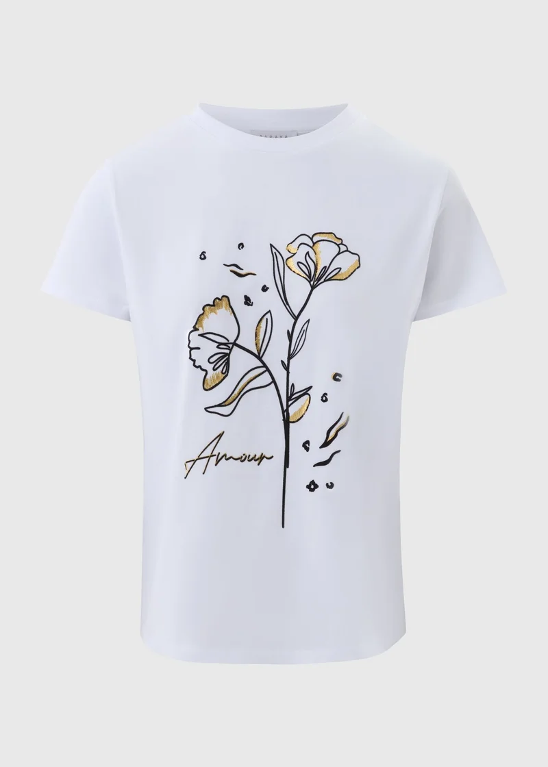 Matalan White Flower Amour T-Shirt