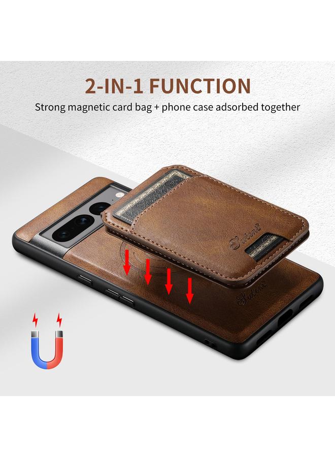 Suteni Case For Google Pixel 9 Pro H15 Oil Eax Leather Detachable Wallet Back Phone Case - Image 5
