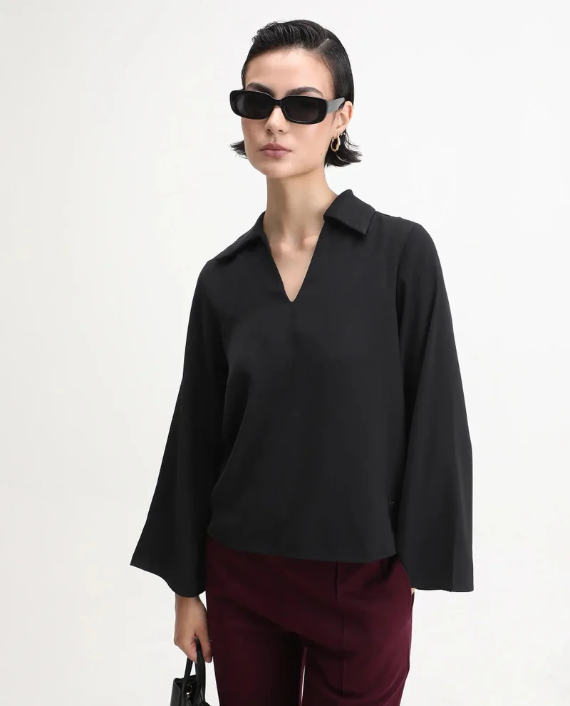 Rareism Women's Jonny Collar Plain Top