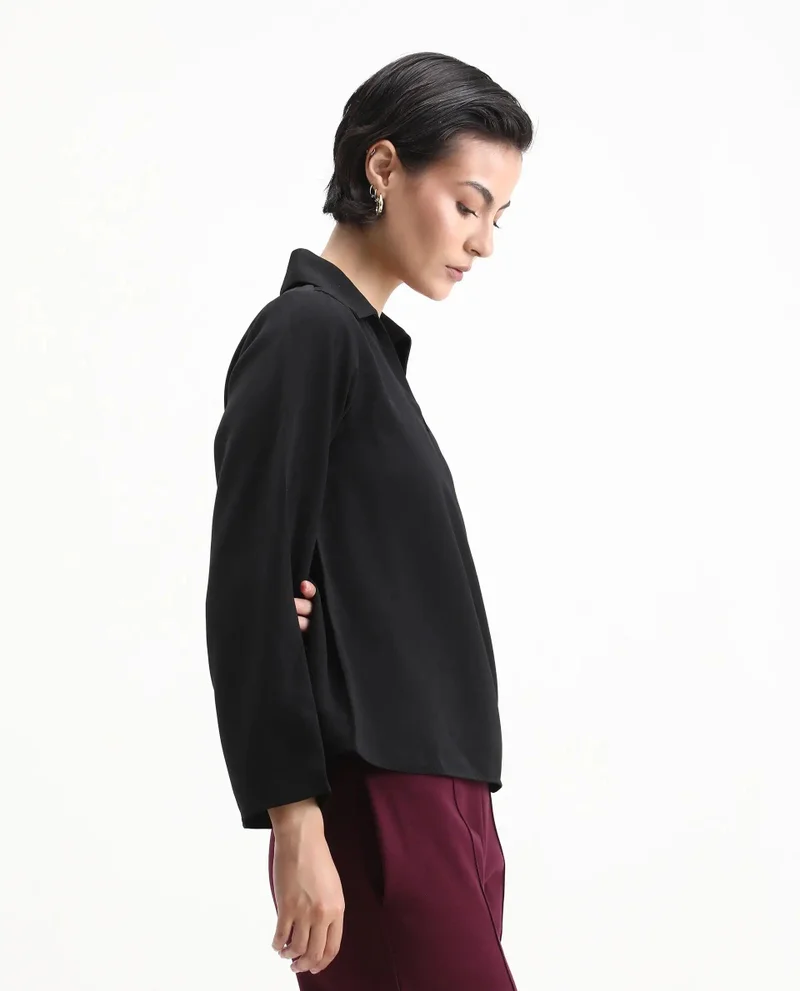 Rareism Women's Jonny Collar Plain Top
