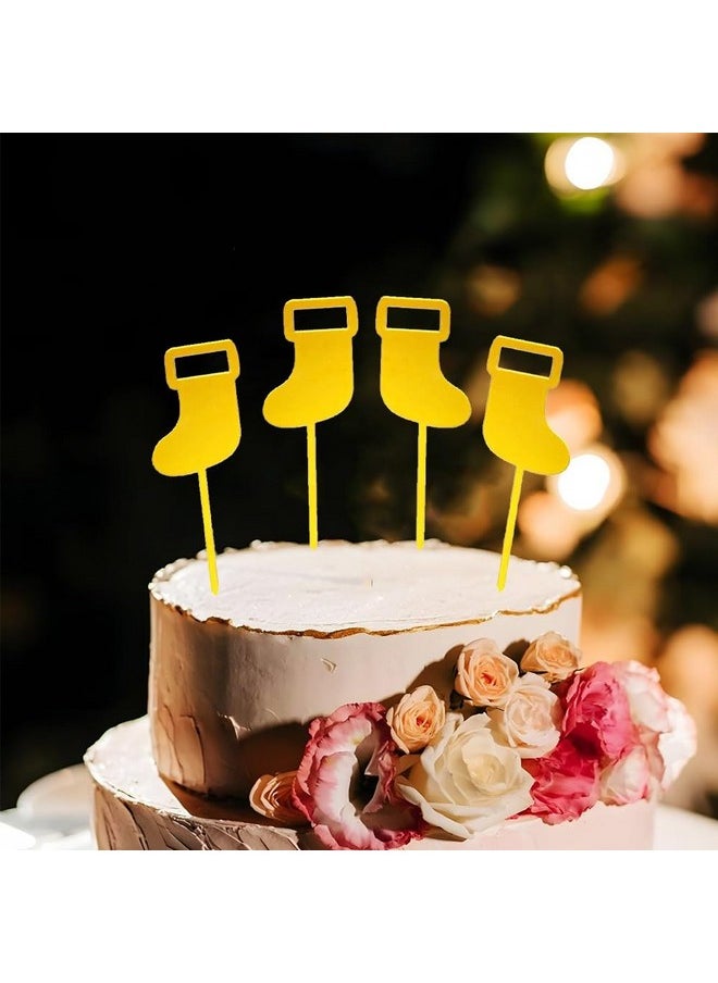 Pop The Party 4 pcs Gold Stocking Cupcake Toppers Acrylic Cake Toppers Picks for Wedding Birthday Baby Shower Christmas Party Decorations Supplies (Stocking Christmas Cake Topper Gold) - pzsku/Z6743439EFC953581041EZ/45/_/1741429288/08db2eb0-8646-4899-a6dc-2f9c41be465a