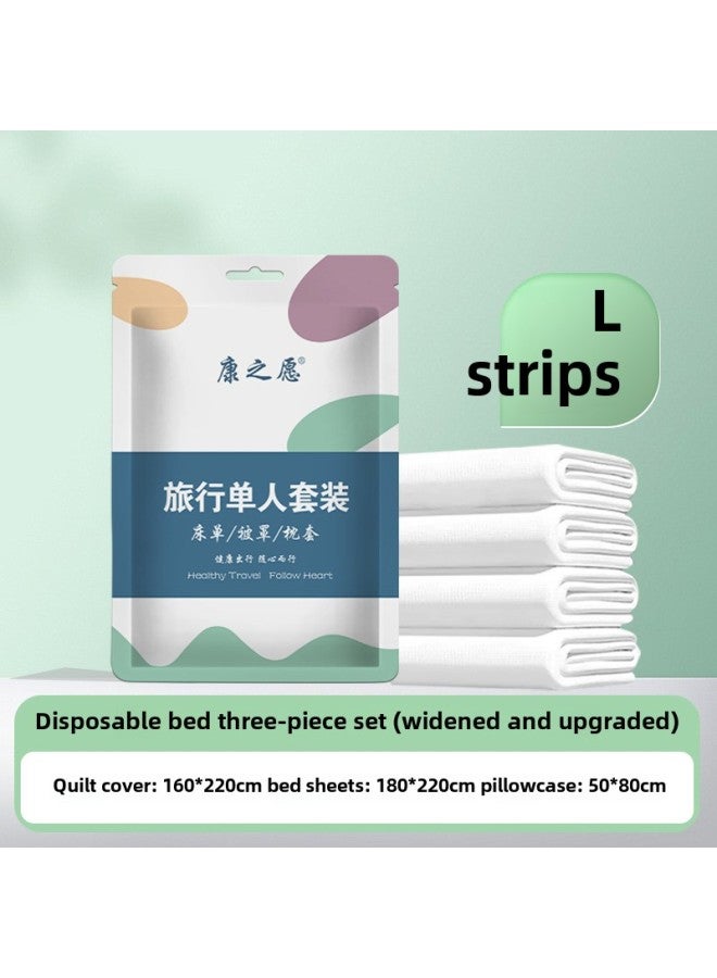 Disposable Beauty Sheets Three Or Four Piece Set Thickened Cotton Sense Hotel Hotel Train Sleeper Beauty Shop Special Wholesale-Color:Huase Kangzhiyuan Three-piece Set Suitable For 1.2m And 1.35m Beds  - Image 1