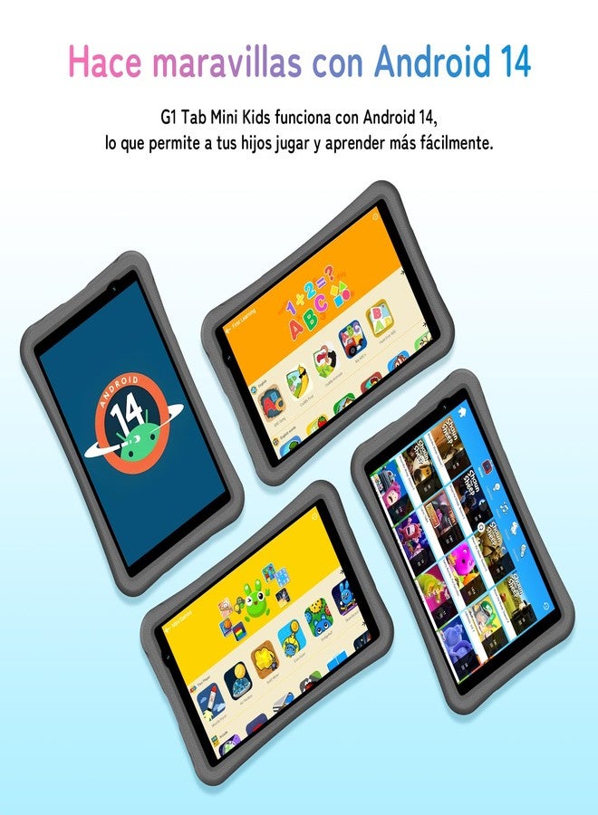 أوميديجي جهاز UMIDIGI اللوحي، شاشة 8 بوصة، نظام أندرويد 14، مناسب للأطفال، ذاكرة 7 (3+4) جيجابايت + 32 جيجابايت/بطاقة ذاكرة خارجية 1 تيرابايت، جهاز لوحي للأطفال الصغار مع غطاء حماية، واي فاي 6، خاصية الرقابة الأبوية، بطارية 5000 مللي أمبير، غطاء مقاوم للصدمات، تطبيق أطفال مثبت مسبقًا. - Image 3