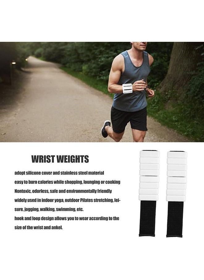 Arabest Wrist Weights, 2Pcs Adjustable Silicone Intensify Fitness Bracelet Button Wrist Bangles, Workout Resistance Wearable Ankle/Wrist Weights for Exercises Walking Dance Jogging Yoga(1lb Each)  - Image 2