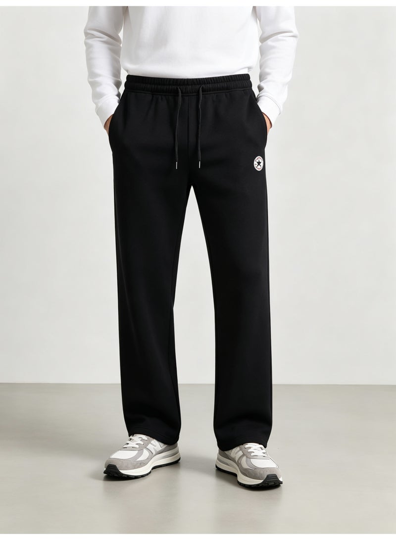 Converse Unisex Wide Leg Sweatpants, Casual Straight Sports Trousers for Men & Women, Black - Image 1
