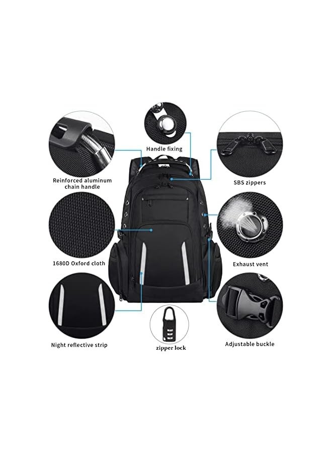 PROMASS Laptop Backpack Fits 17.3 Inch Laptop Waterproof Travel School Backpack with USB and Headphones Jack Gift for Women & Men Anti-theft Laptop Bag for Travel/School/Business  - Image 2