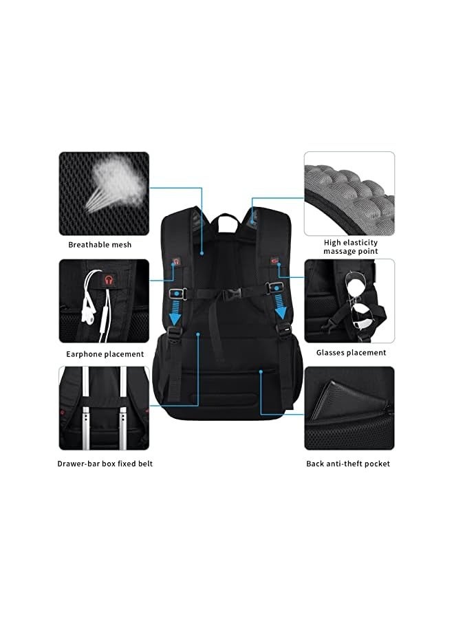 PROMASS Laptop Backpack Fits 17.3 Inch Laptop Waterproof Travel School Backpack with USB and Headphones Jack Gift for Women & Men Anti-theft Laptop Bag for Travel/School/Business  - Image 3