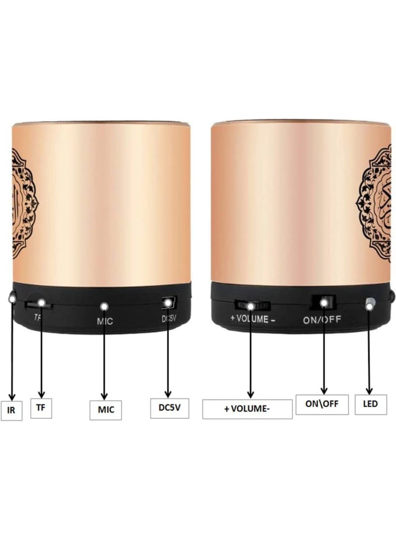 DIGI CORE Remote & App Control Speaker Portable Quran Speaker MP3 Player 8GB TF FM Quran Translator USB Rechargeable Wireless Speaker Complete Quran Reciter 18 Reciter 15 Translation Fast Surah Selection SQ-200 Black - Image 3