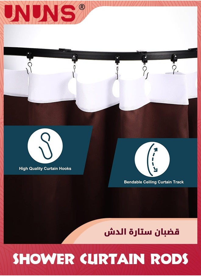 مسار ستارة مرن، مسار ستارة سقف منحني، حامل قابل للانحناء للستائر، مقسم غرفة نافذة خليج السرير مرن مستقيم، أسود، 9.8 قدم / 3 أمتار